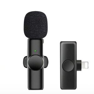 Wireless Lavalier Microphone for iPhone iPad - Black